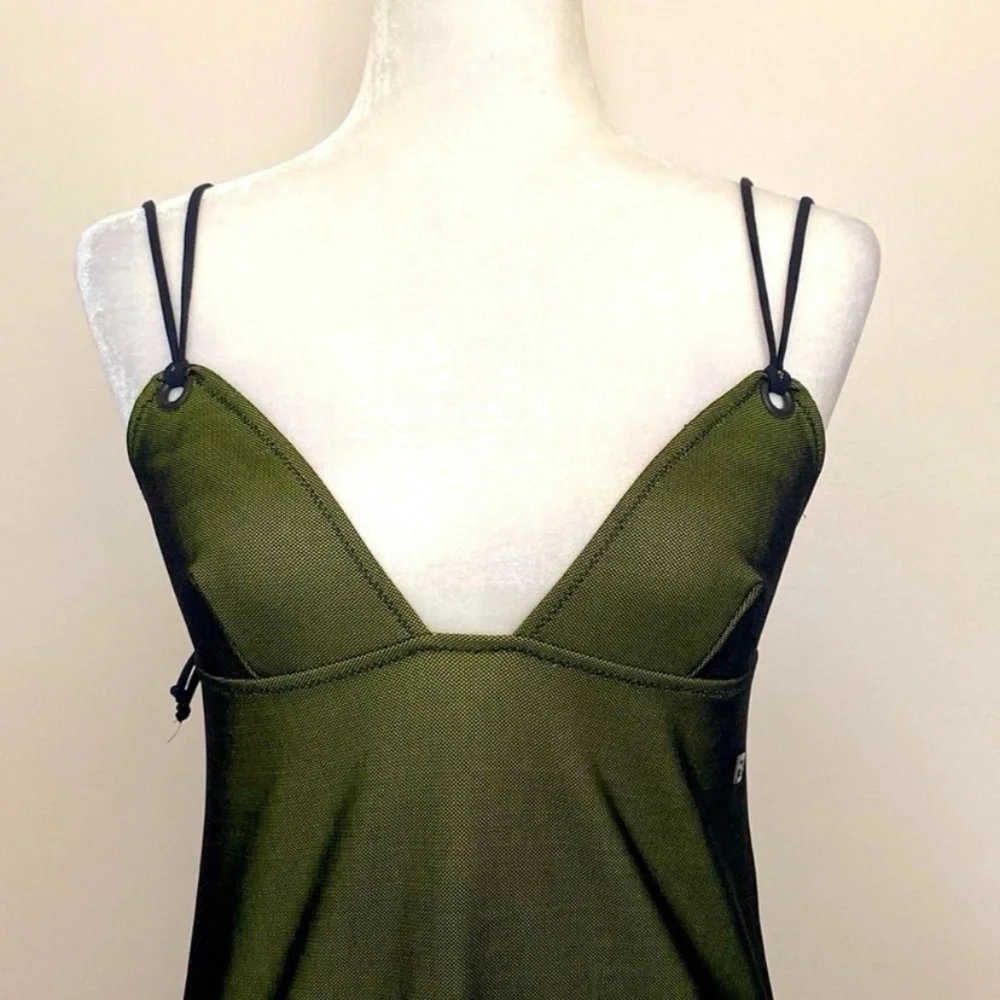 Y2K Fendi lime Green with black micro mesh Mini Dress - Picture 8 of 16